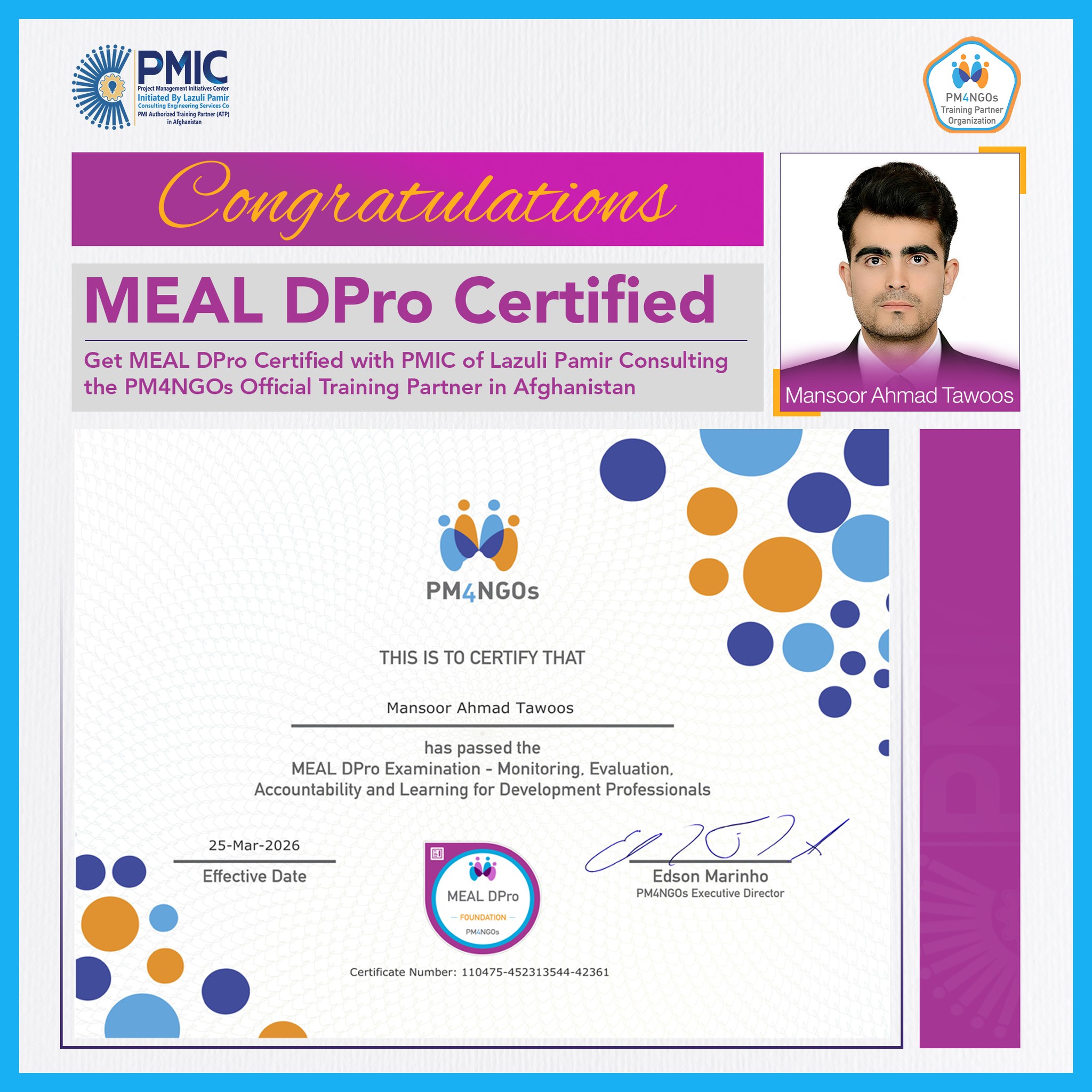 MEAL DPro Certified – Congratu...